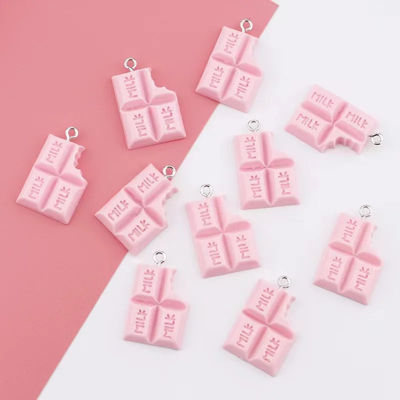 10Pcs 18*28mm Cute Chocolate Resin Accessories Charms Pendants Handmade Jewelry DIY Earring Necklace Keychain