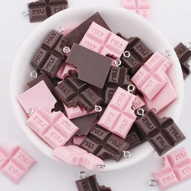 10Pcs 18*28mm Cute Chocolate Resin Accessories Charms Pendants Handmade Jewelry DIY Earring Necklace Keychain