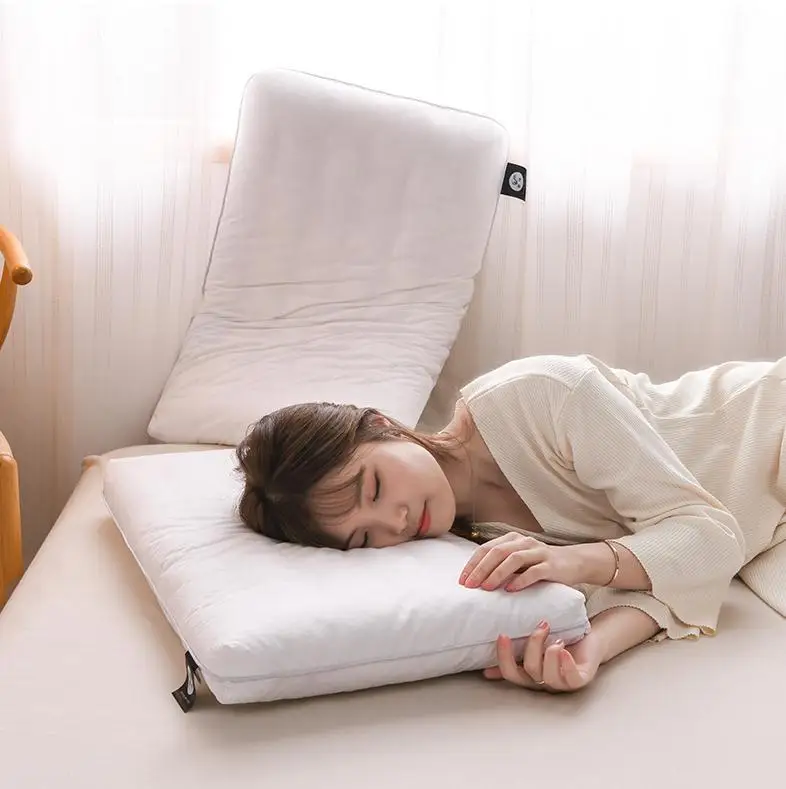 Pure Cotton Low Loft Pillow Cervical Support Adult Male and Female Students Single Soft Ultra-Thin Girl's Low Flat Pillow Inner