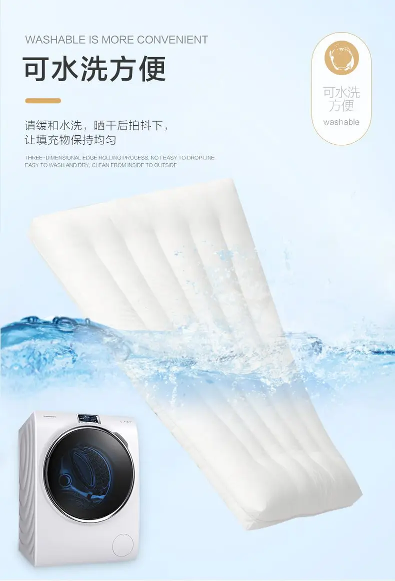 Pure Cotton Low Loft Pillow Cervical Support Adult Male and Female Students Single Soft Ultra-Thin Girl's Low Flat Pillow Inner