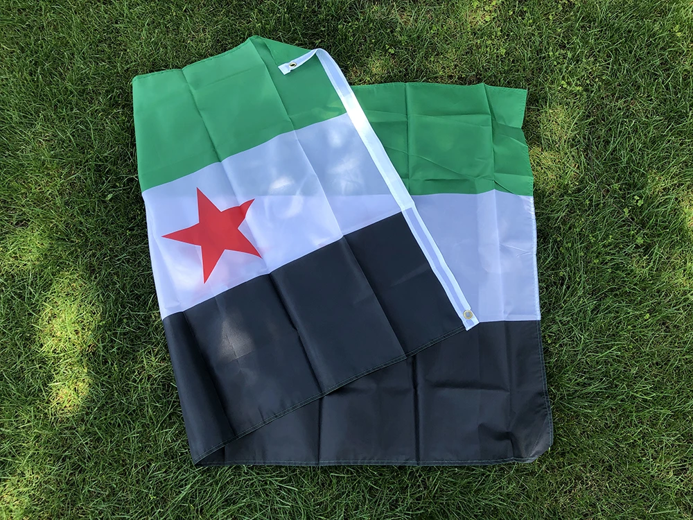 (SKY FLAG) Syria Flag 90*150cm The Syrian Arab Republic Syrian Three Star Flag Banner Hanging Home Decoration Flags