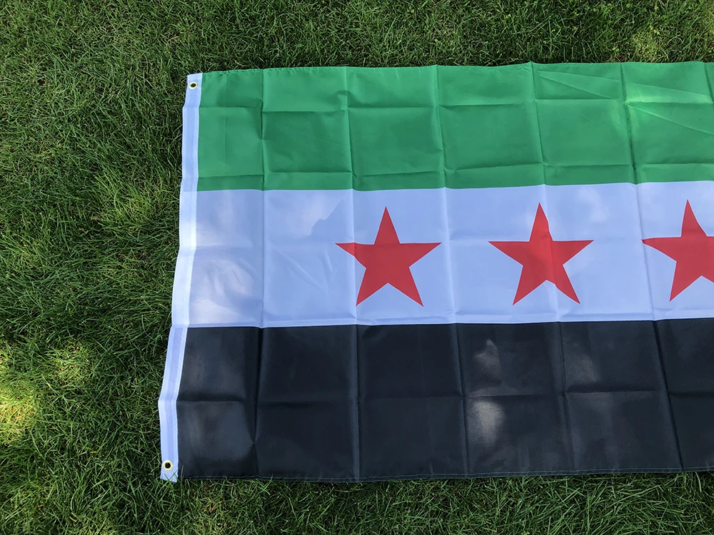 (SKY FLAG) Syria Flag 90*150cm The Syrian Arab Republic Syrian Three Star Flag Banner Hanging Home Decoration Flags