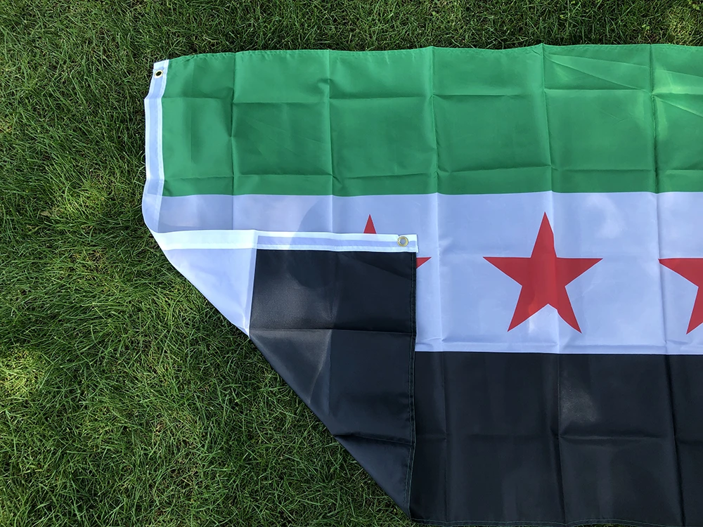 (SKY FLAG) Syria Flag 90*150cm The Syrian Arab Republic Syrian Three Star Flag Banner Hanging Home Decoration Flags