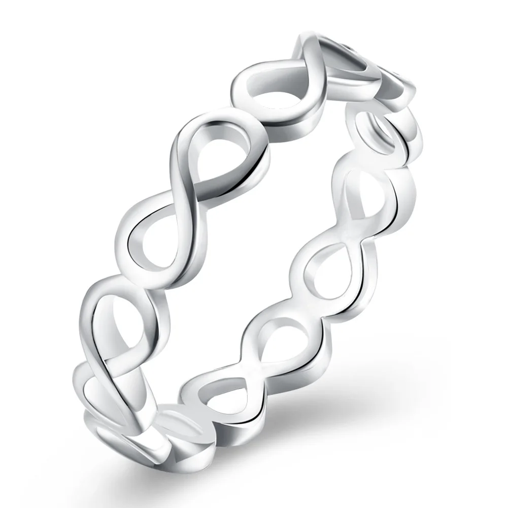 925 Sterling Silver Beautiful Classic Hollow 8 Ring For Women Men rings Fashion Birthday Banquet Party Wedding Charm Jewelry