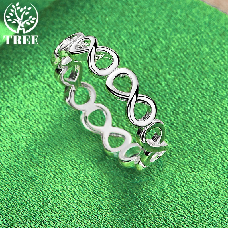 925 Sterling Silver Beautiful Classic Hollow 8 Ring For Women Men rings Fashion Birthday Banquet Party Wedding Charm Jewelry