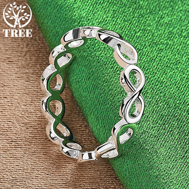 925 Sterling Silver Beautiful Classic Hollow 8 Ring For Women Men rings Fashion Birthday Banquet Party Wedding Charm Jewelry