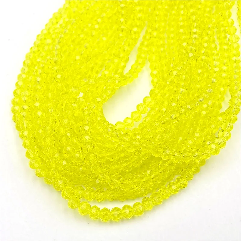 Colorful 2/3/4/6/8mm Rondelle Austria Faceted Crystal Glass Beads Loose Spacer Beads for Jewelry Making DIY Accessories