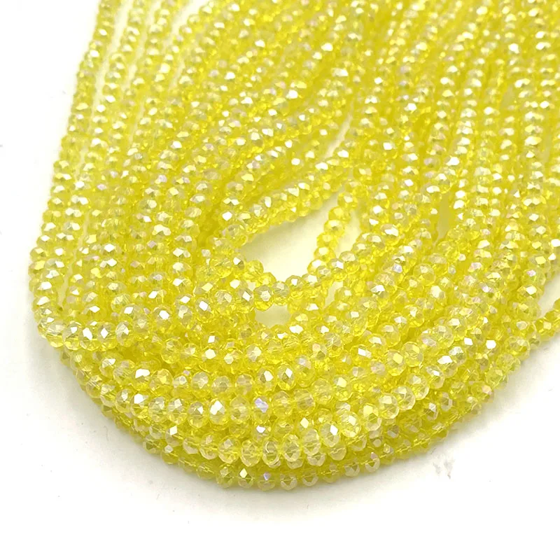 Colorful 2/3/4/6/8mm Rondelle Austria Faceted Crystal Glass Beads Loose Spacer Beads for Jewelry Making DIY Accessories
