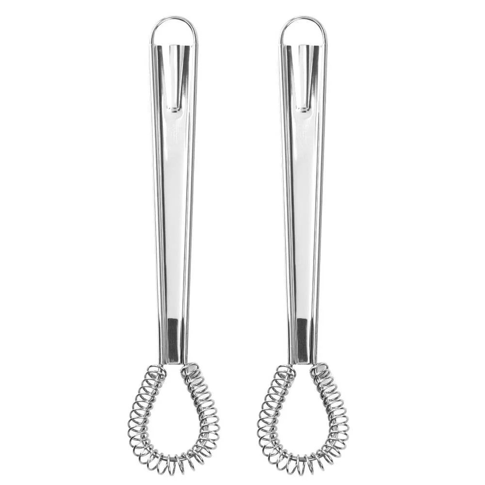 1Pcs Stainless Steel Spring Manual Whisk Egg Beater Handheld Mini Kitchen Eggs Mixer