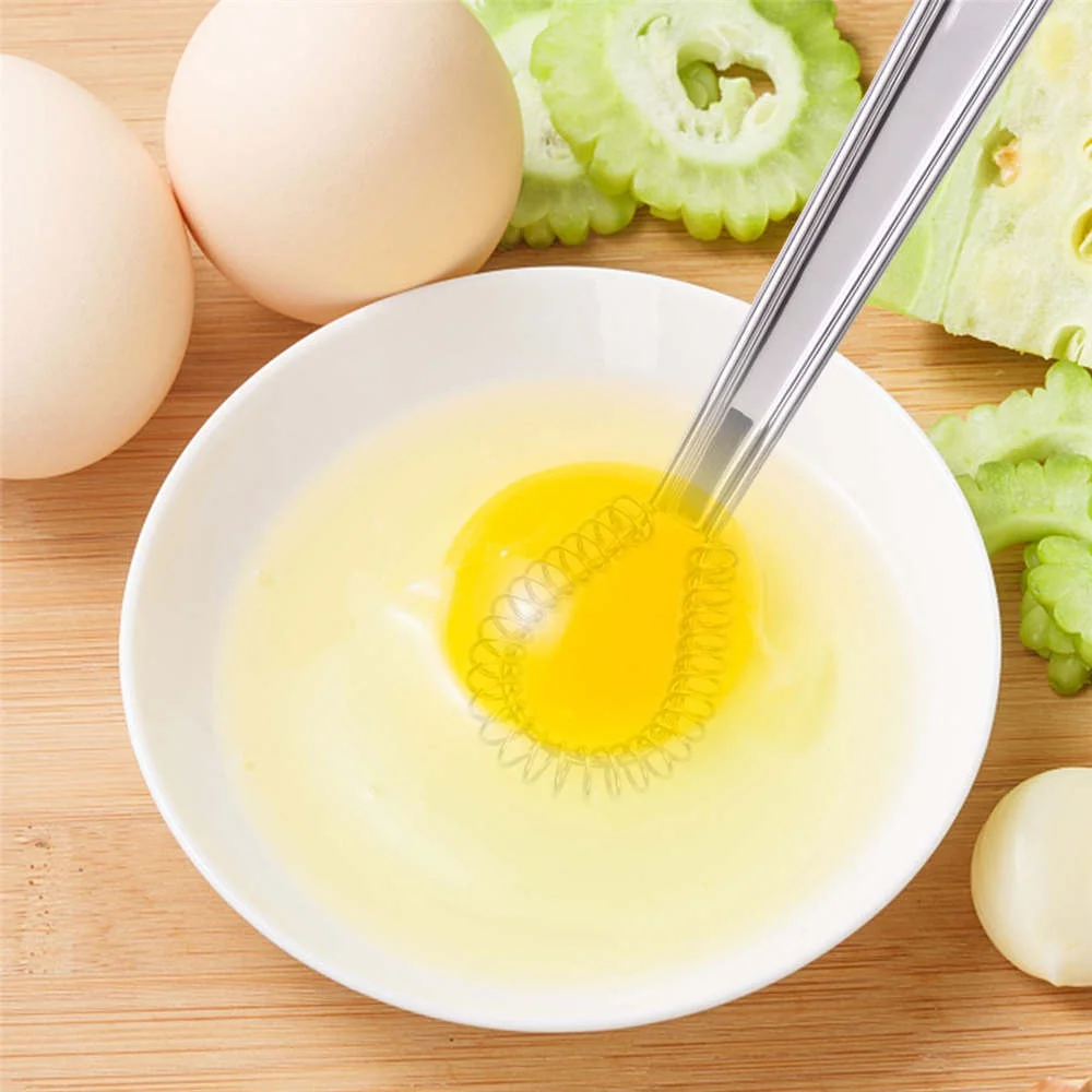 1Pcs Stainless Steel Spring Manual Whisk Egg Beater Handheld Mini Kitchen Eggs Mixer