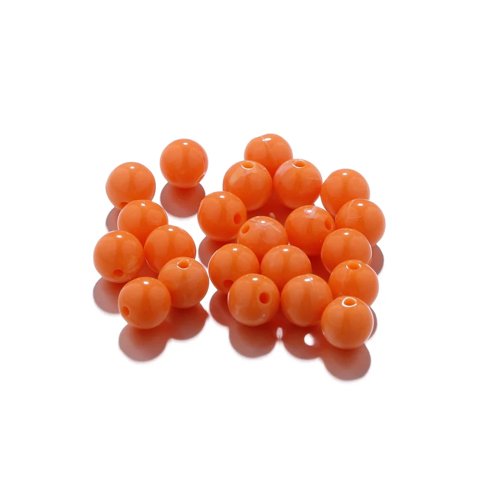 50Pcs 6-10mm Imitation Natural Stone Round Resin Beads Loose Spacer Bead for Jewelry Makeing Bracelet Necklace DIY Accessory