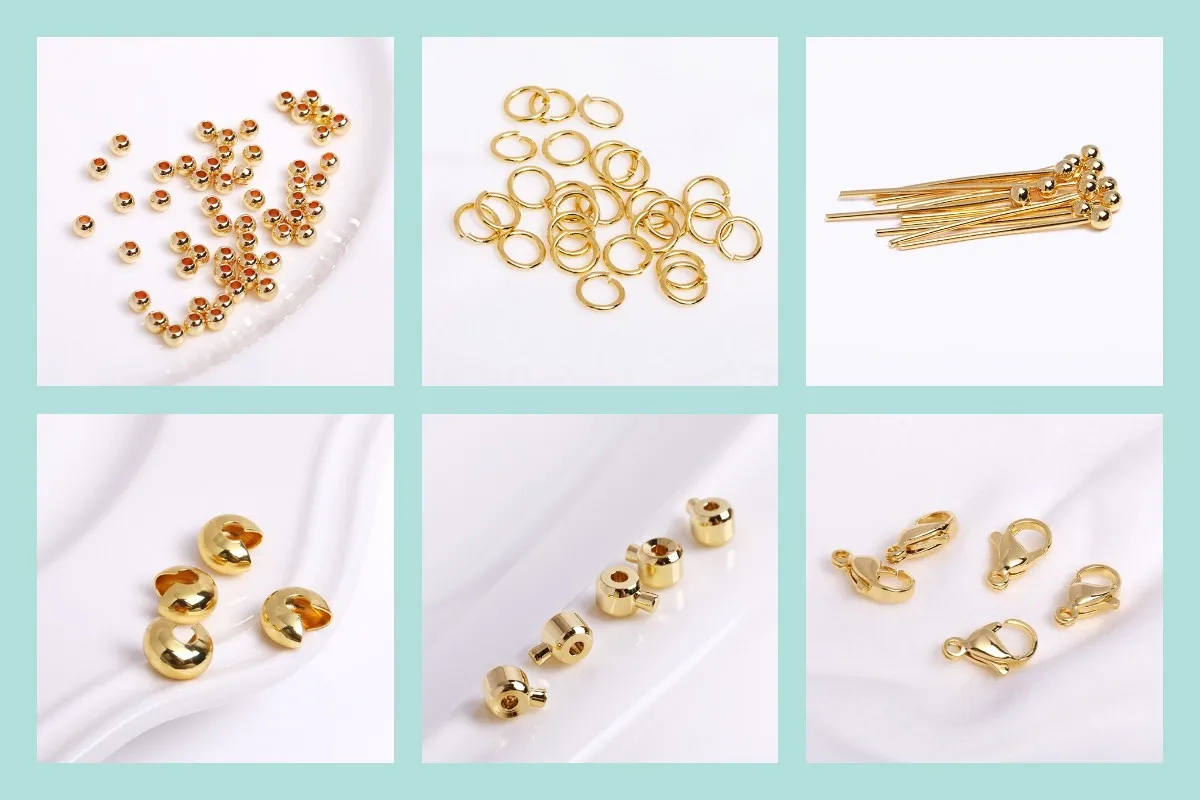 2.5/3/4/5mm 18K Gold Plated Shiny Faceted Round Ball Beads Metal Spacer Beads Bracelets Separator Beads For Jewelry Making