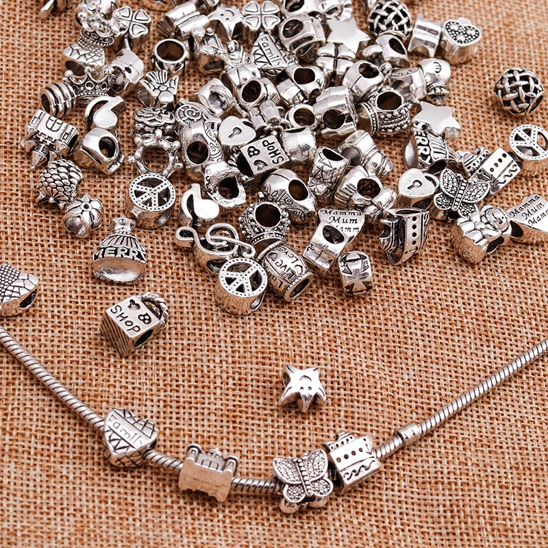 Mixed 25pcs Designer Charms Pendants Flowers Heart BFF Skull Alloy Charms Beads For DIY Jewelry Making Brand Bracelets & Bangles