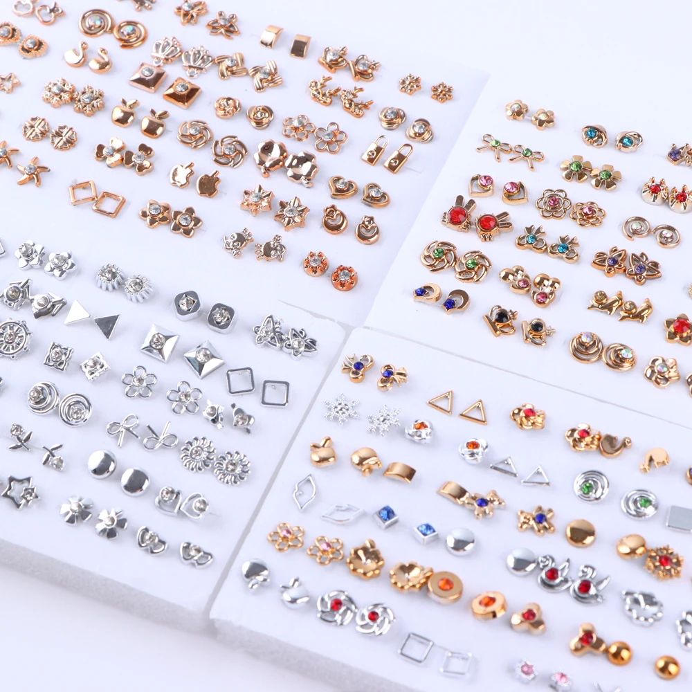 36Pairs/Lot Fashion Colorful Rhinestone Stud Earring Women Girls Animal Fruit Piercing Jewelry Wedding Party Gifts Mixed Style