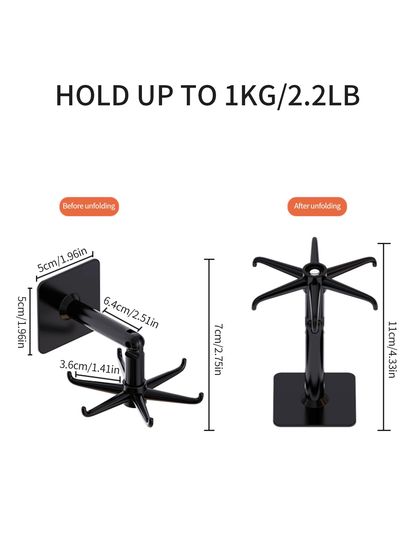 1pc 360 Degree Rotatable Pp Punch Free Six Claw Hook Kitchen Spatula Spoon Storage Wall Mounted Hanger