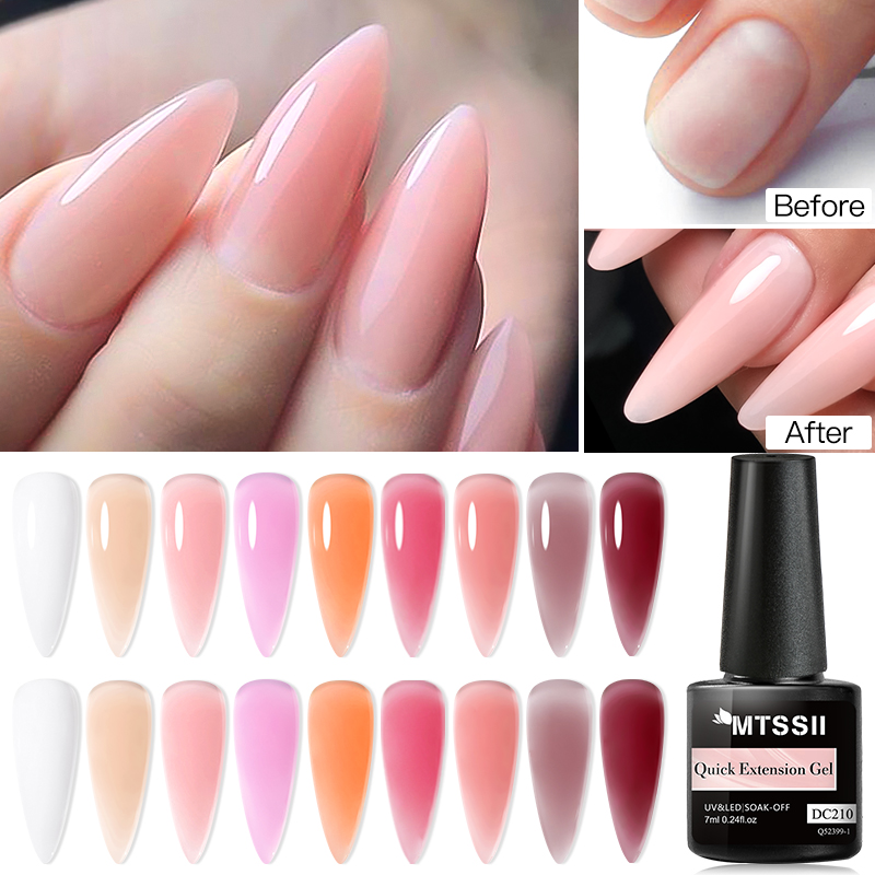 Mtssii 7ML Quick Extension Nail Gel Vernis Semi Permanent Acrylic Crystal Pink Clear Nude Gel Nail Polish UV Construction Gel