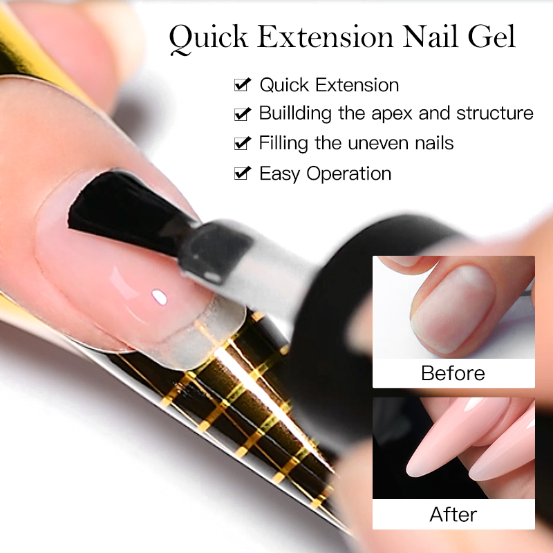 Mtssii 7ML Quick Extension Nail Gel Vernis Semi Permanent Acrylic Crystal Pink Clear Nude Gel Nail Polish UV Construction Gel