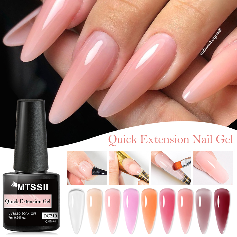 Mtssii 7ML Quick Extension Nail Gel Vernis Semi Permanent Acrylic Crystal Pink Clear Nude Gel Nail Polish UV Construction Gel