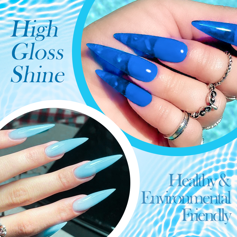 Mtssii 7ML 6PCs/Set Jelly Glass Gel Nail Polish Set Sea Blue Semi-transparent Nail Gel Semi Permanent UV Gel Polish Varnishes