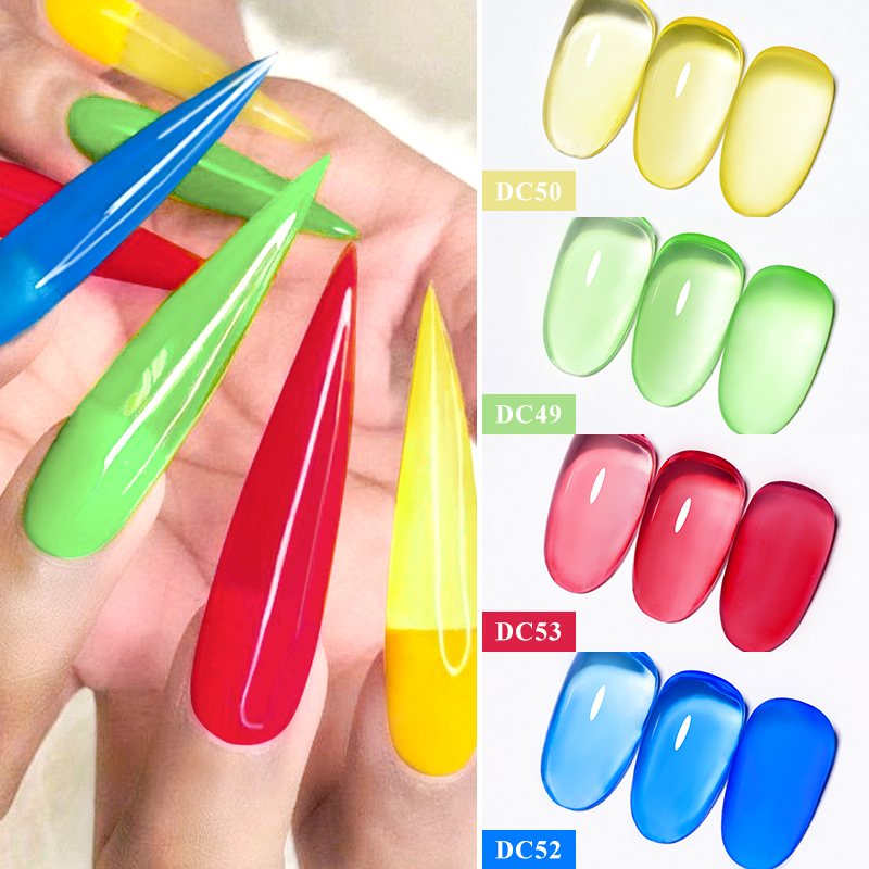 Mtssii 7ML 6PCs/Set Jelly Glass Gel Nail Polish Set Sea Blue Semi-transparent Nail Gel Semi Permanent UV Gel Polish Varnishes
