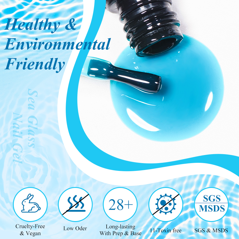 Mtssii 7ML 6PCs/Set Jelly Glass Gel Nail Polish Set Sea Blue Semi-transparent Nail Gel Semi Permanent UV Gel Polish Varnishes
