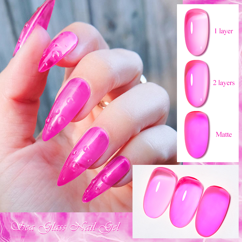Mtssii 7ML 6PCs/Set Jelly Glass Gel Nail Polish Set Sea Blue Semi-transparent Nail Gel Semi Permanent UV Gel Polish Varnishes