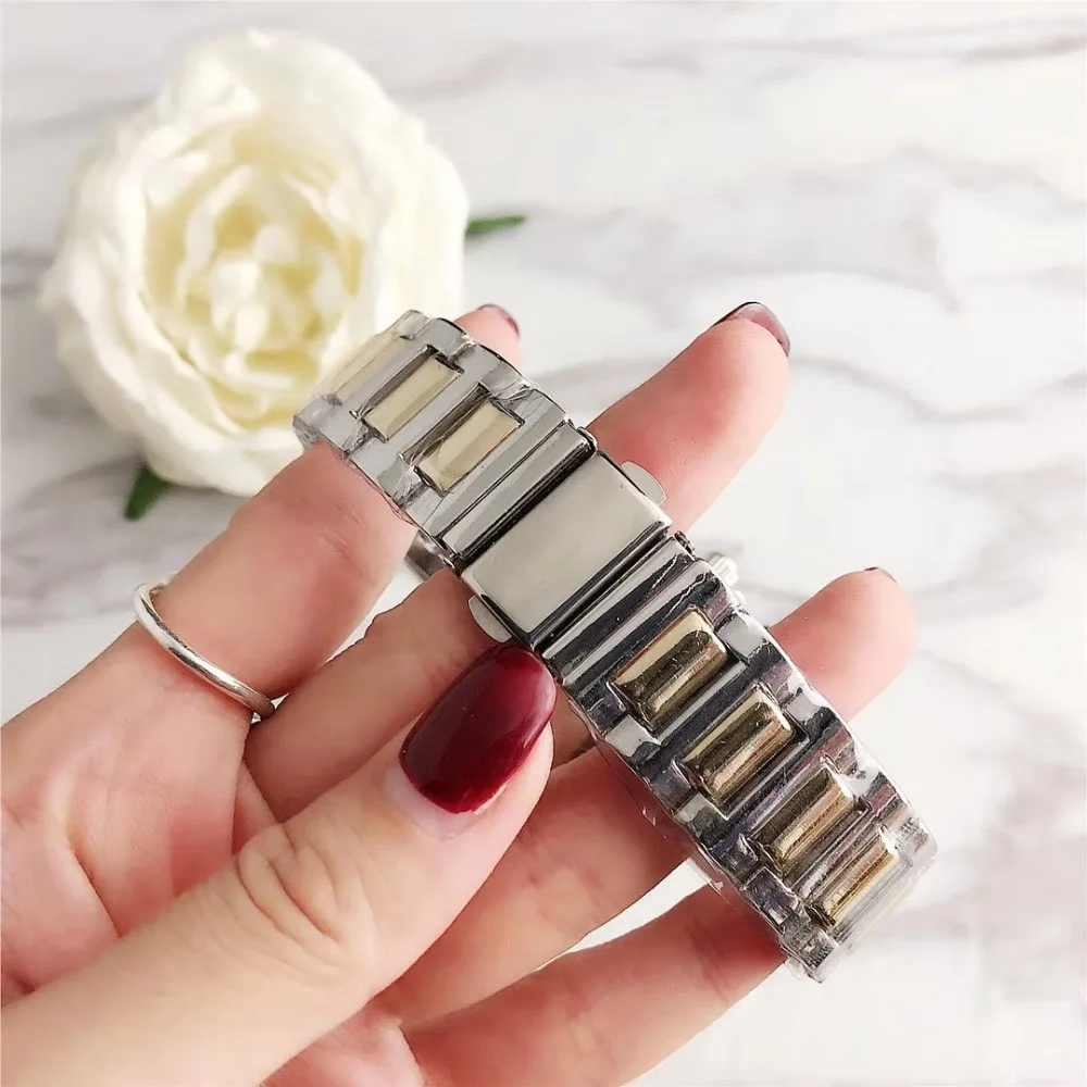 Contena Brand Luxury Women's Watch Fashion Rhinestones Stainless Steel Quartz Watch Simple Elegant Ladies Watch Reloj Mujer