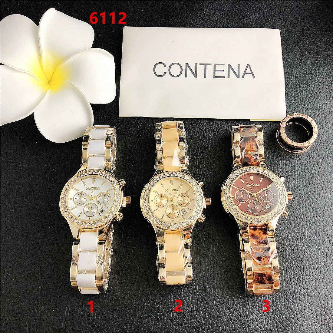 Contena Brand Luxury Women's Watch Fashion Rhinestones Stainless Steel Quartz Watch Simple Elegant Ladies Watch Reloj Mujer