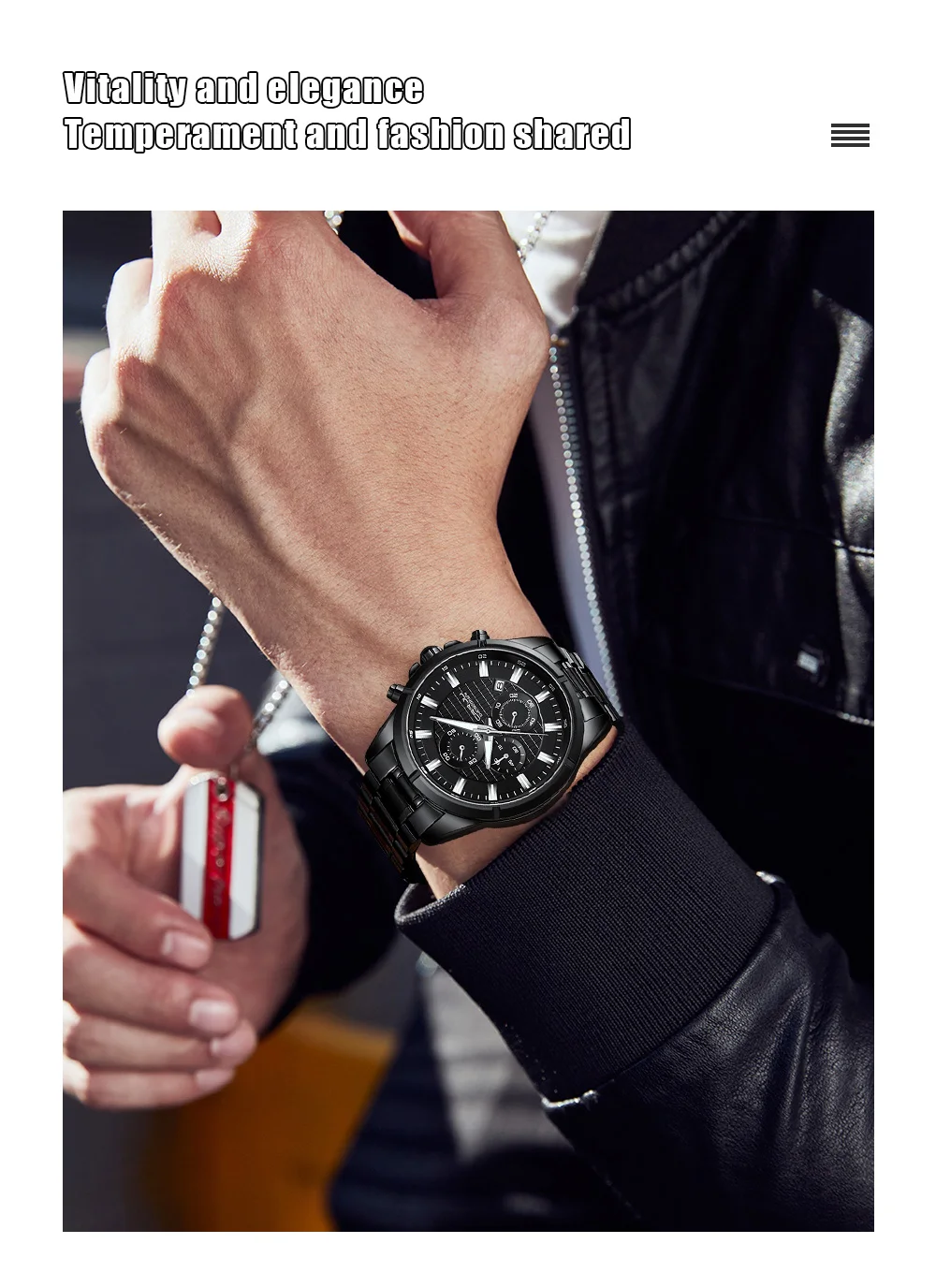 CRRJU Men Watch Full Steel Top Brand Luxury Sports Quartz Watch Men Waterproof Luminous Auto Date Wristwatch Relogio Masculino