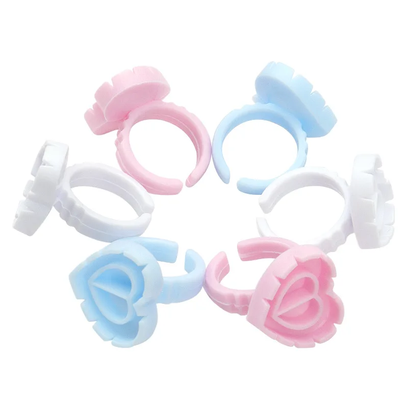 Befer Wholesale 100Pcs/Bag Disposable Eyelash Extension Glue Fan Cup Ring Tattoo Pigment Holder Container Lash Tools Supplier