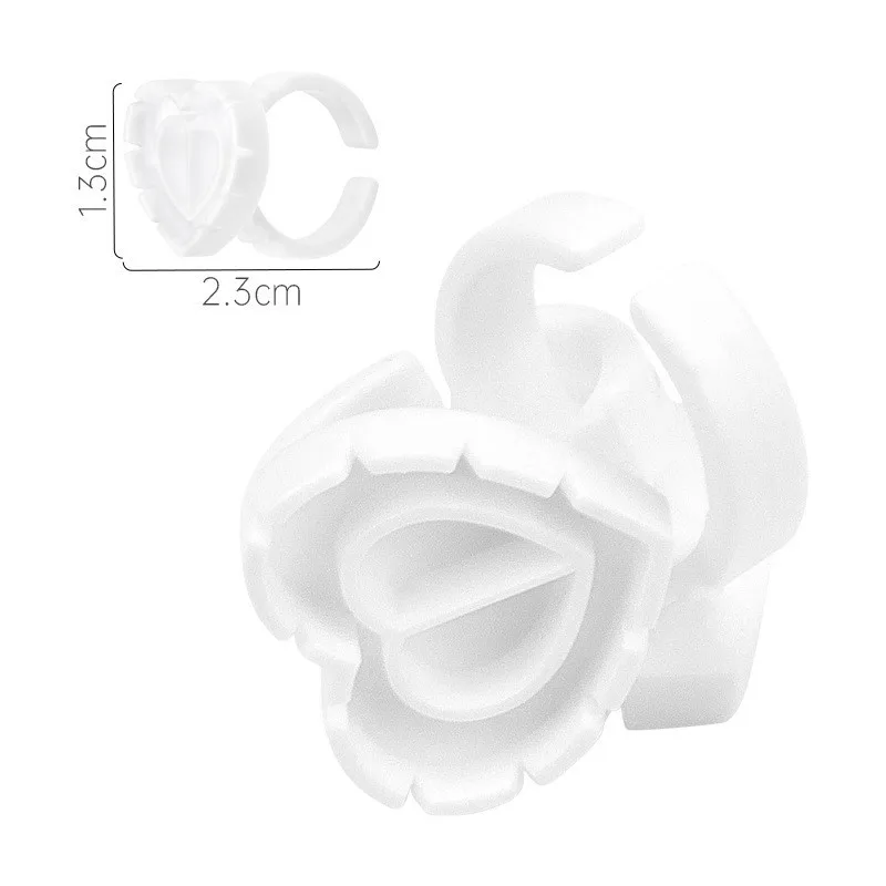 Befer Wholesale 100Pcs/Bag Disposable Eyelash Extension Glue Fan Cup Ring Tattoo Pigment Holder Container Lash Tools Supplier