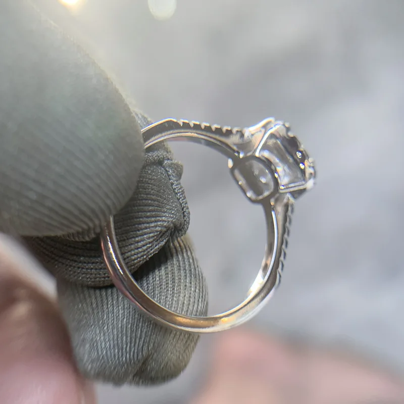 Luxury Clear CZ Heart Finger Ring for Women Wholesale 925 Sterling Silver Wedding Engagement Statement Fashion Fine Jewelry