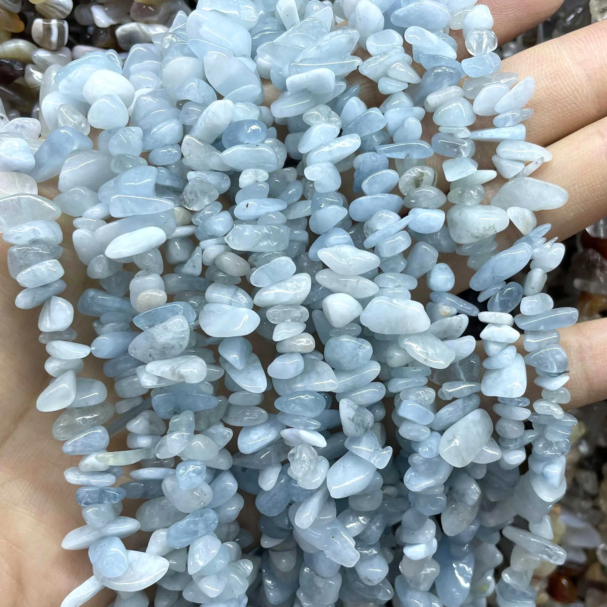 Natural Stone Blue Aquamarine Faceted Rondelle Square Irregular Round Space Beads For Jewelry Making Diy Bracelet Necklace