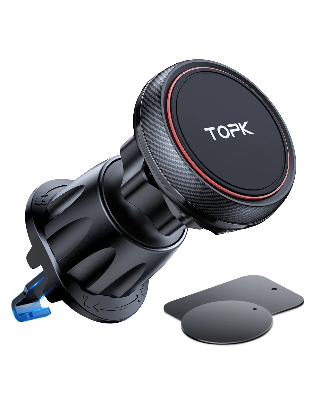 TOPK Magnetic Car Phone Mount in Car Phone Holder Air Vent Magnetic, 6 N52 Magnets Universal Mobile Phone Holders for iPhone 15