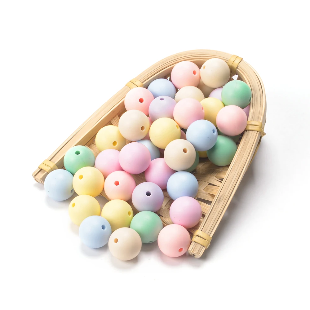 LOFCA 50Pcs/Lot Silicone Bead 9/12/15MM Used In Jewelry Making Necklace Bracelets Keychain Jewelry Accessories