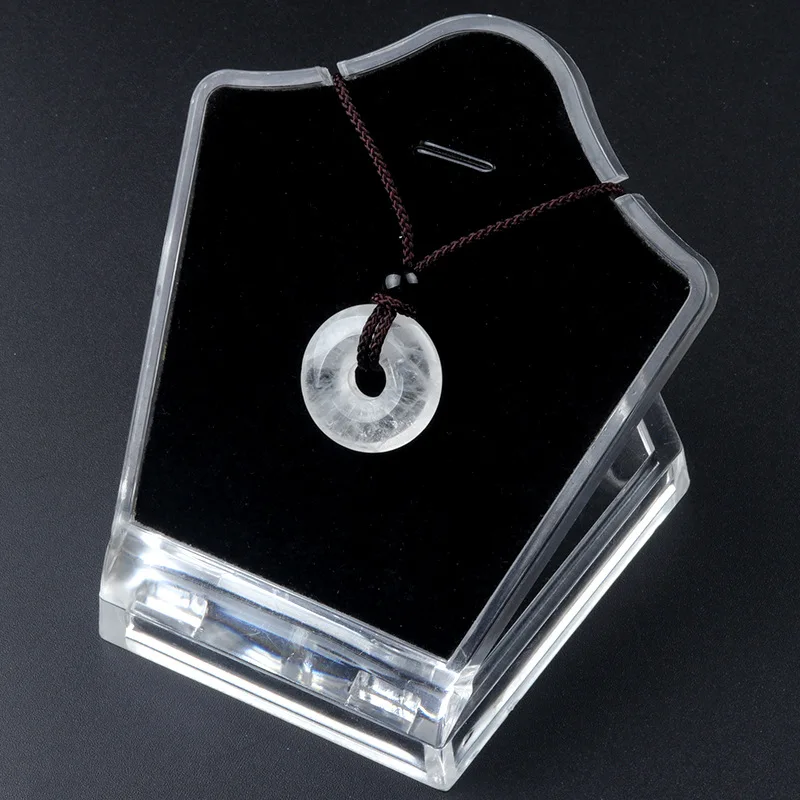 20mm Circle Donut Healing Crystals Necklace Natural Chakra Gemstone Stone Amulet Lucky Coin Donuts Charm Protection Quartz Agate