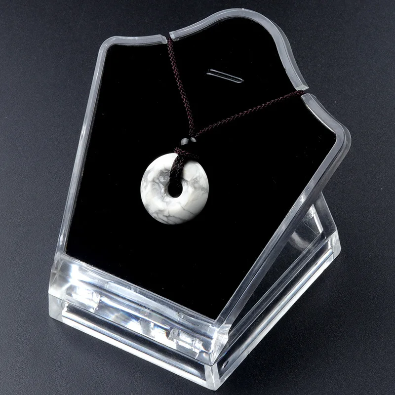 20mm Circle Donut Healing Crystals Necklace Natural Chakra Gemstone Stone Amulet Lucky Coin Donuts Charm Protection Quartz Agate