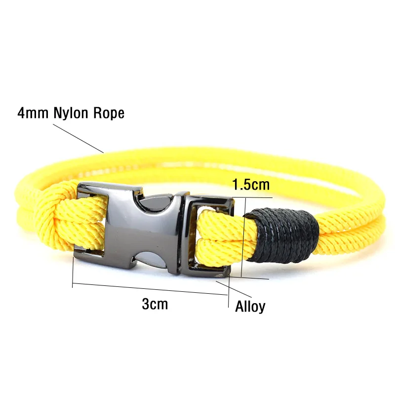 Fashion Mens Bracelet Double Layer Spring Buckle 4mm Nylon Rope Braclet Homme Leisure Accessories Hiphop Braslet Gift For Him