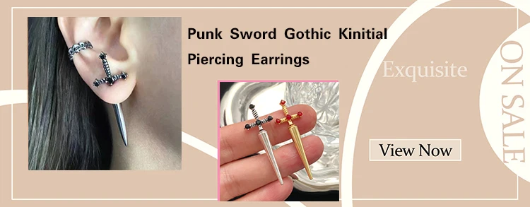 Kiss Jewelry Titanium Steel Punk Cool Men Women Ear Clip Stud Earrings Long Stick Pendant Fashion Hip Hop Drop Party Earring