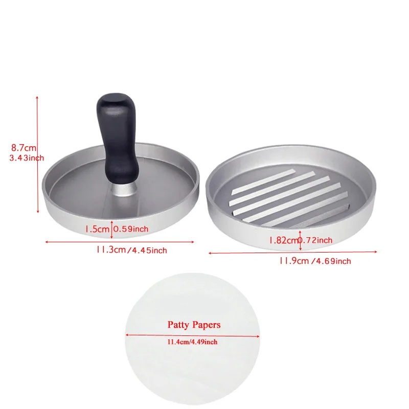 Burger Press , Patty Maker Aluminum Non-Stick Hamburger Mold