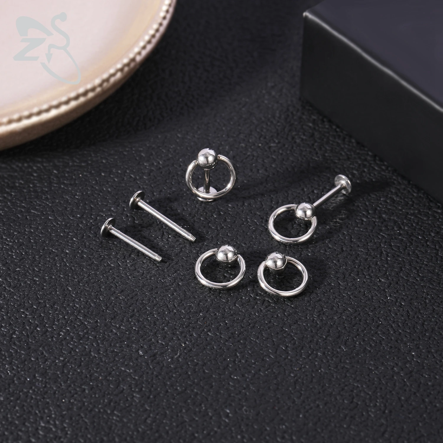 ZS 1 Piece 6/8/10/12MM Stainless Steel Lip Labret Piercing Punk Monroe Lips Stud Cartilage Helix Piercings Tongue Ring Jewelry