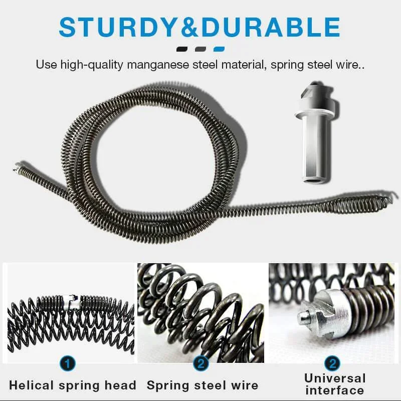 1-3m Pipe Dredging Tool Spring Pipe Sewer Pipe Unblocker Sinks Basin Pipeline Clogged Remover Tools Bathroom Kitchen Drain Clean