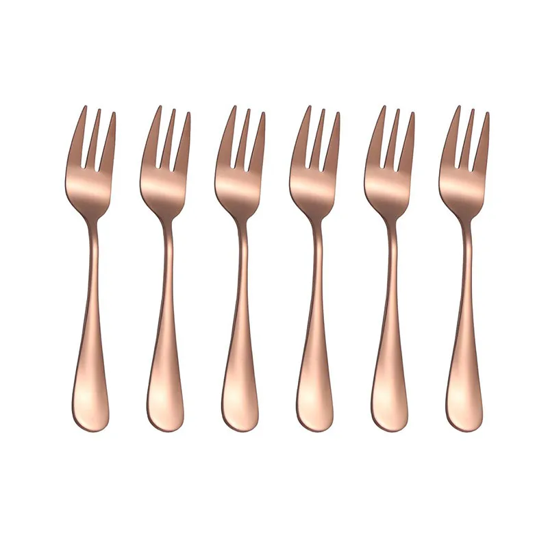 6pcs Stainless Steel Cutlery Fruit Forks Dessert Forks Are Small and Delicate for Entertaining Guests