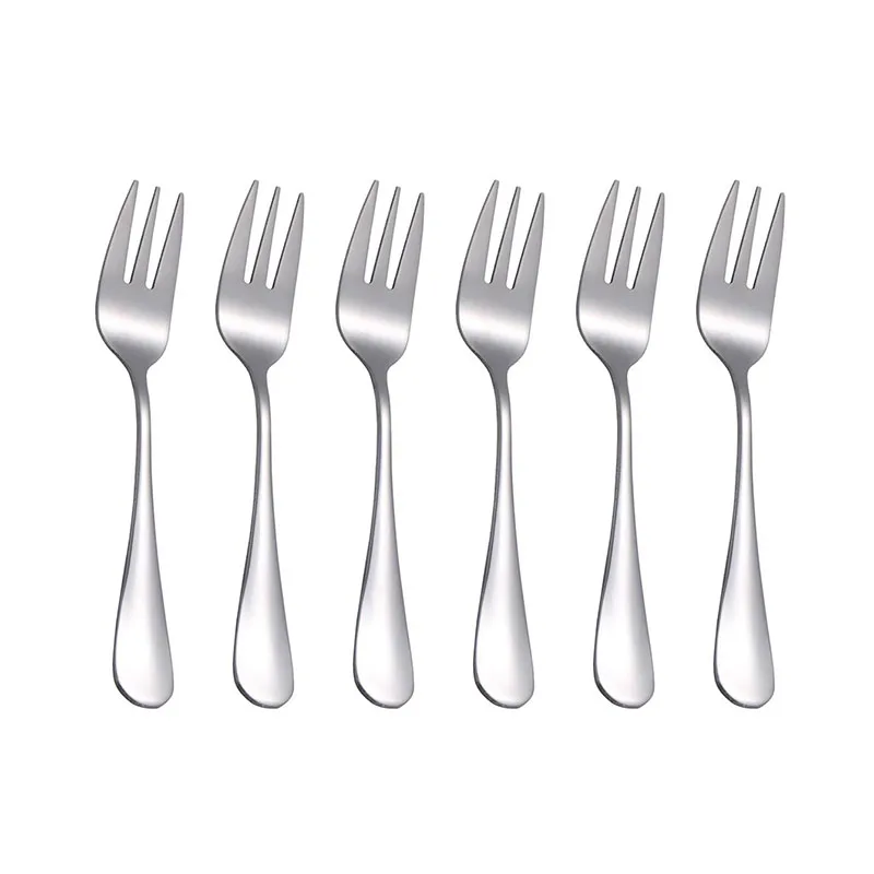 6pcs Stainless Steel Cutlery Fruit Forks Dessert Forks Are Small and Delicate for Entertaining Guests