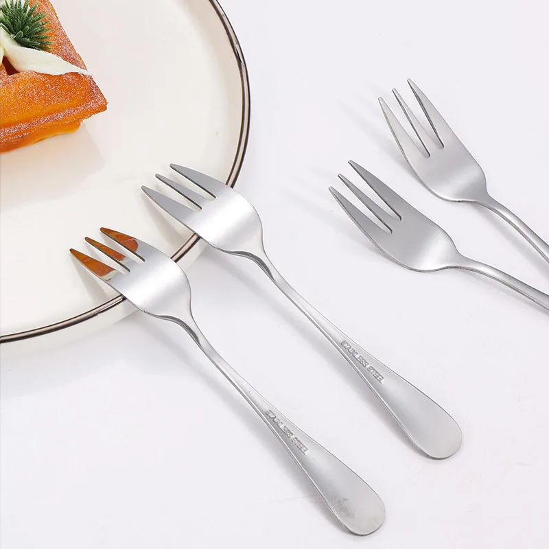 6pcs Stainless Steel Cutlery Fruit Forks Dessert Forks Are Small and Delicate for Entertaining Guests