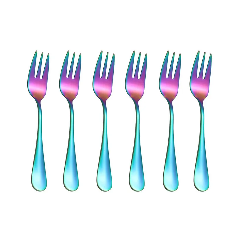 6pcs Stainless Steel Cutlery Fruit Forks Dessert Forks Are Small and Delicate for Entertaining Guests