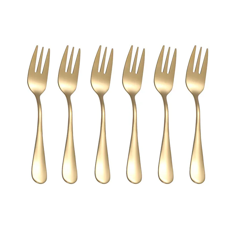 6pcs Stainless Steel Cutlery Fruit Forks Dessert Forks Are Small and Delicate for Entertaining Guests