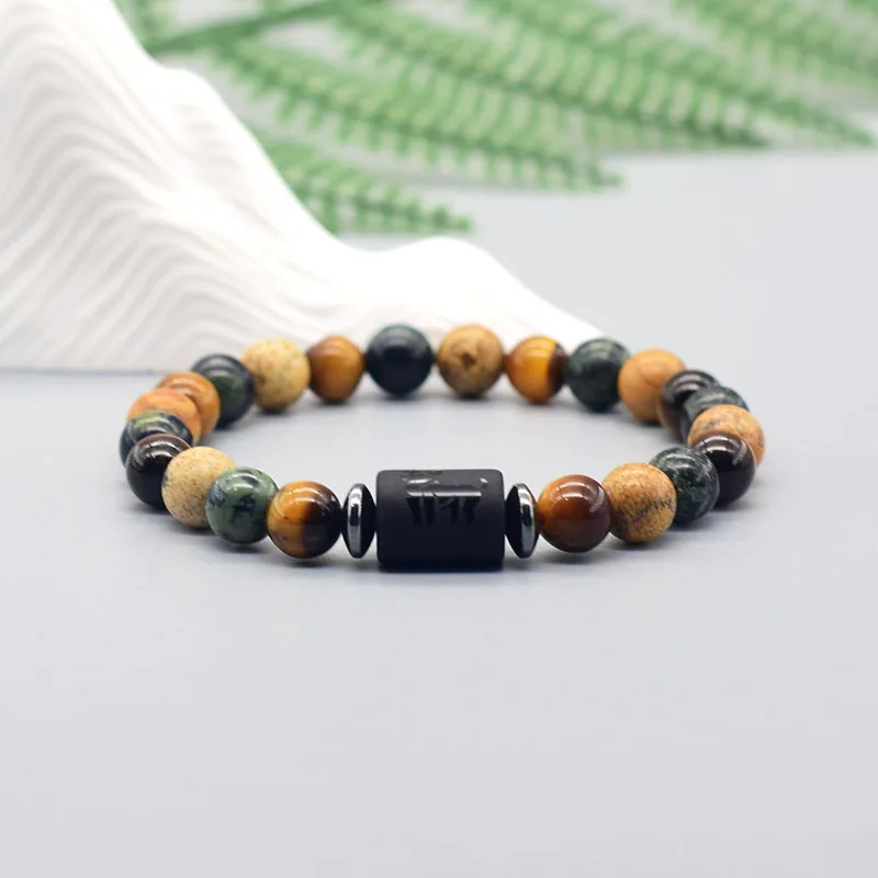 12 Zodiac Sign Bracelet Homme Constellation Bracelet for Men Aries Virgo Leo Libra Charm Bangle Women Friendship Jewelry on Hand