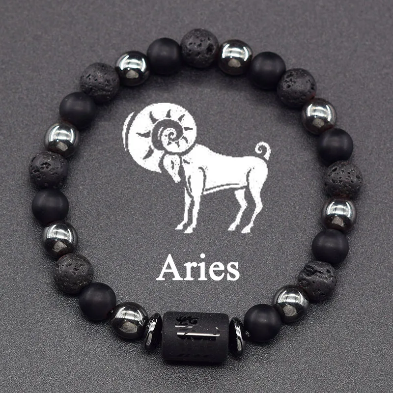 12 Zodiac Sign Bracelet Homme Constellation Bracelet for Men Aries Virgo Leo Libra Charm Bangle Women Friendship Jewelry on Hand