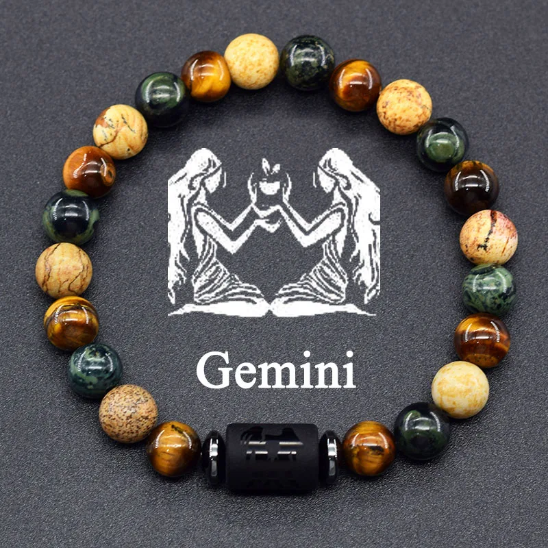 12 Zodiac Sign Bracelet Homme Constellation Bracelet for Men Aries Virgo Leo Libra Charm Bangle Women Friendship Jewelry on Hand